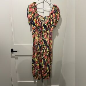 Farm Rio for Anthropologie Vibrant Floral Midi Dress